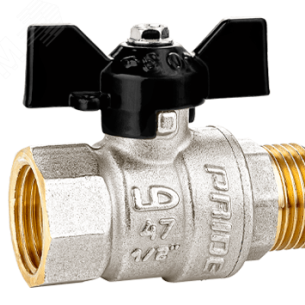 КРАН ШАРОВЫЙ Ду 3/4" В/Н Ру40 никел. (баб) LD