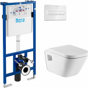 Комплект Инсталляция Roca DUPLO WC с кнопкой хром + Унитаз Roca Gap с микролифтом