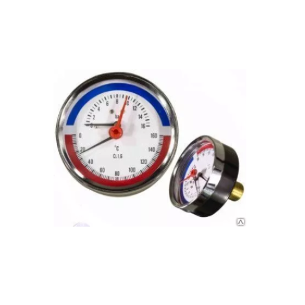 Термоманометр  аксиальный TIM 0-6 bar 120C D80mm