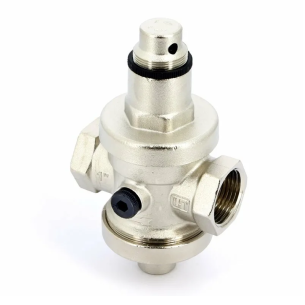 Редуктор давления Uni-fitt 204N4140 1", PN25, 1-6 бар, с присоединением к аксиальному манометру, никелированный