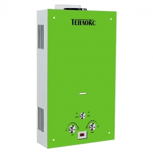Газовая колонка ТЕПЛОКС мощность 20кВТ расход 10л/мин, со стеклом,  ГС-Зеленая